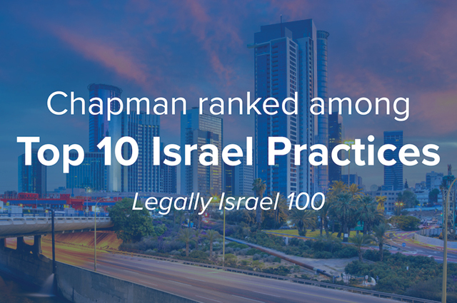 Chapman Ranked Among Top 10 Israel Practices in 2024